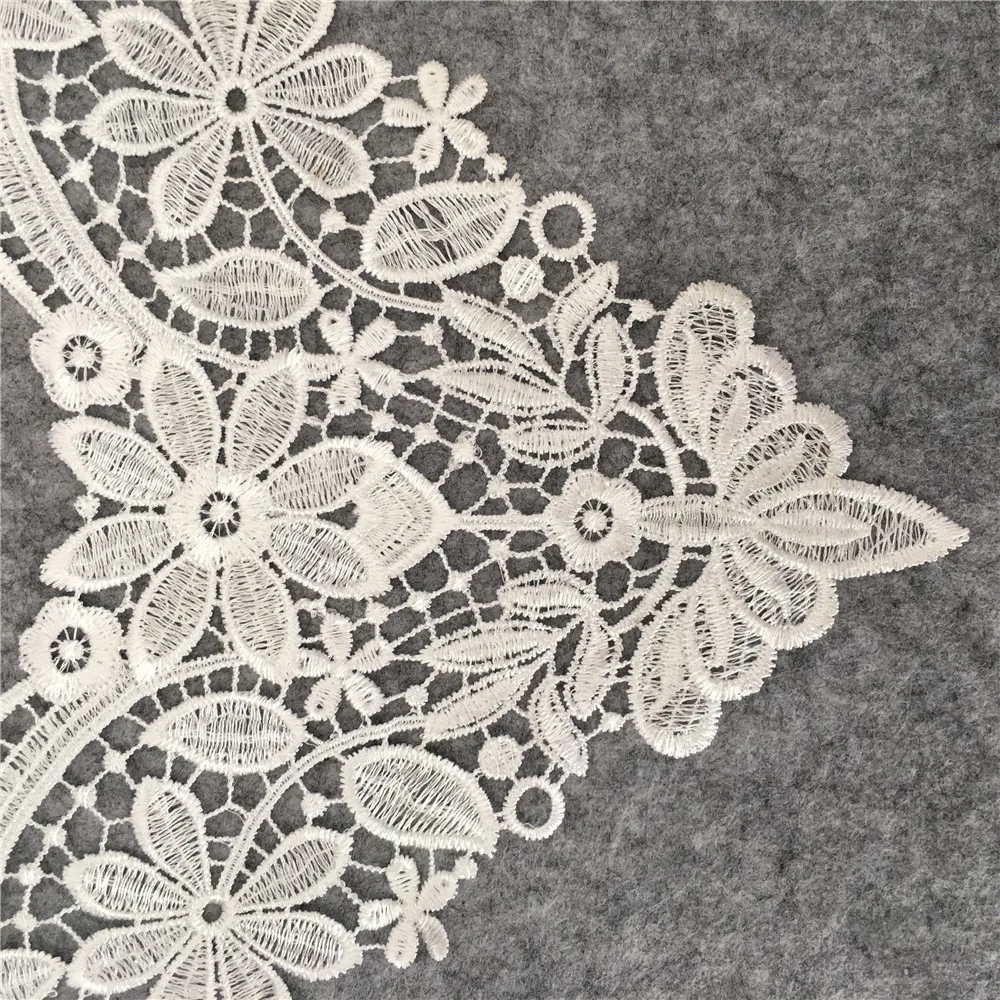 Lace Collar 3D cotton Lace Fabric Trim ribbon DIY Embroidery Applique Sewing guipure wedding Neckline decorate 1pc