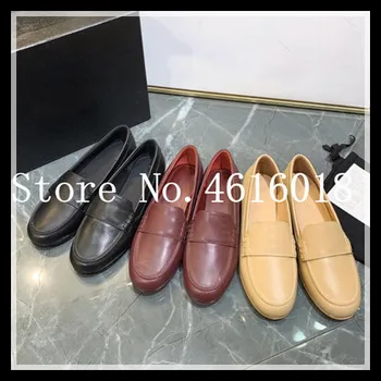 

women shoes luxury brand designer women flat shoes fashion lady genuine leather flats chain design shoes woman