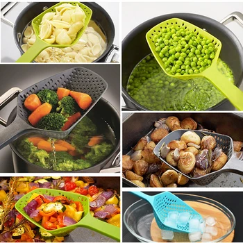 

No-stick Drain Colanders Shovel Strainers Vegetable Water Leaking Spoon Kitchen Accessories Fruit Cooking Kitchen Tools