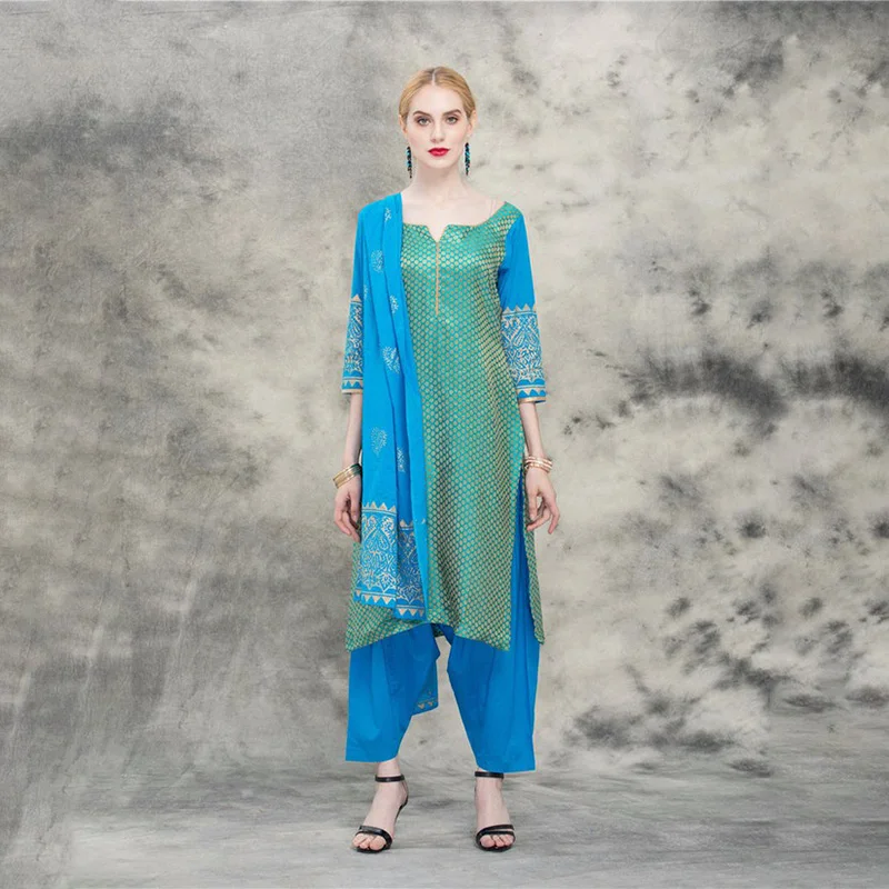 Indian Dress Kurta Punjabi Three piece Cotton Ethnic Suit Kurti for Women...