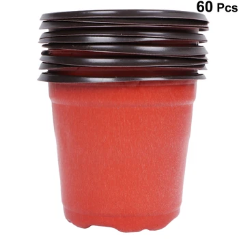 

60PCS Plastic Flower Pots Nursery Seedling Pots Lightweight Two-Tone Plant Containers Seed Starting Pots Semillas De Plantas