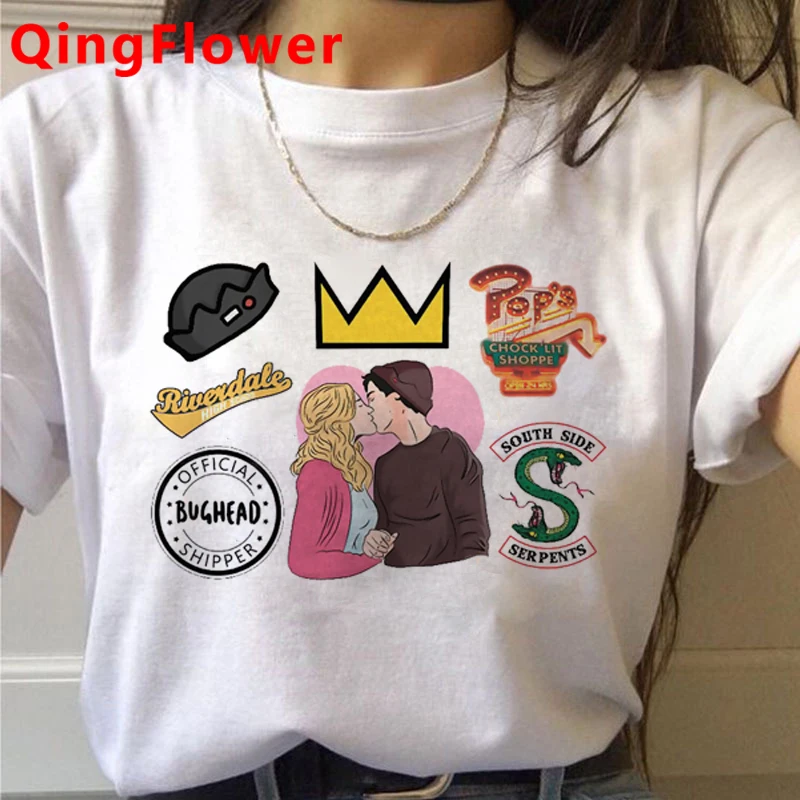 Riverdale Southside Serpents Harajuku T Shirt Women Ullzang Snake Print Summer T-shirt Funny Cartoon Tshirt 90s Top Tees Female
