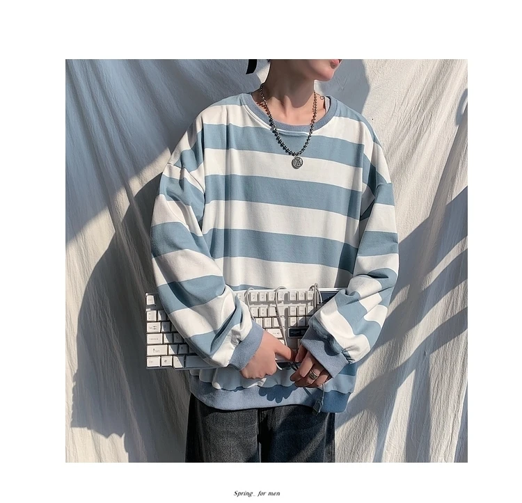 Men's 13 Color Full High-quality Coats Stripe Printing Hoodies Mens Cotton Clothes Pullover Casual Loose Sweatshirts Size M-5XL