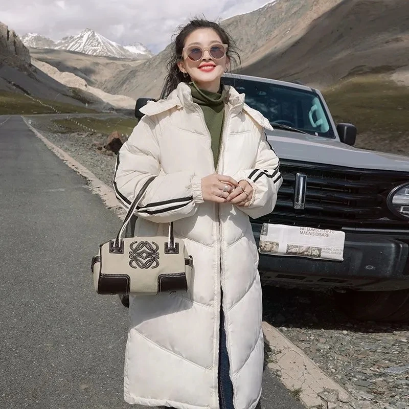 

Winter Sports Long Parkas Jackets 2021 Casual Women Loose Hooded Thicken Warm Long Parkas Coat 2021 Fashion Outwear Parkas Coat