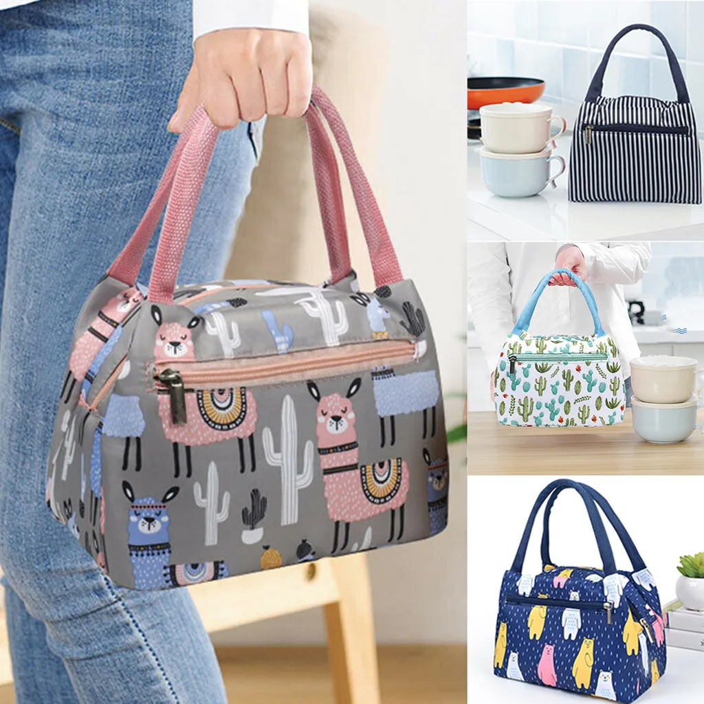 para comida para mujer, paquete aislante con estampado de dibujos bolsas de almacenamiento de alimentos loncheras, 2019 - AliExpress Maletas y bolsas