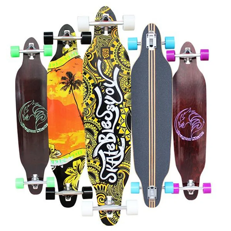 

Full Maple Skate Long Board Reverse Completed Flat Longboard 4 Wheel Skateboard Dance Board Highway
