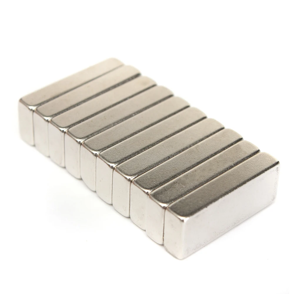 10pcs N52 Strong Magnety Blocks Permanent Rare Earth Neodymium Magnety for DIY Craft Scientific and Office Multi-use 25x10x5mm