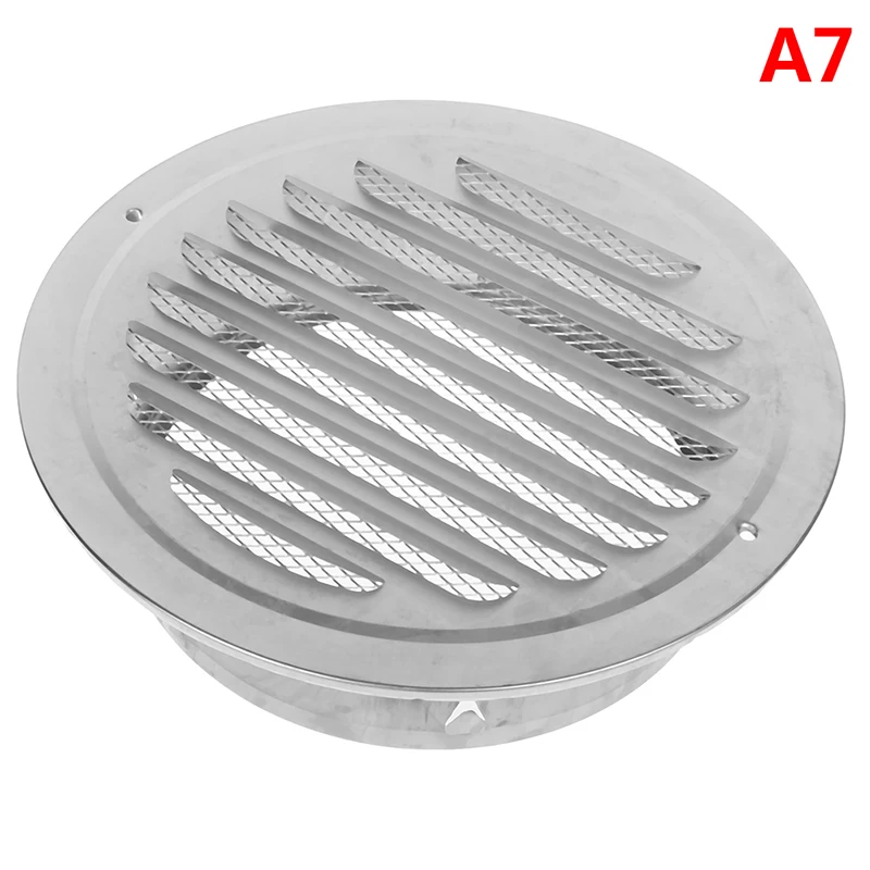 1PC Stainless Steel Exterior Wall Air Vent Grille Round Ducting Ventilation Grilles 70-200mm - Цвет: A7