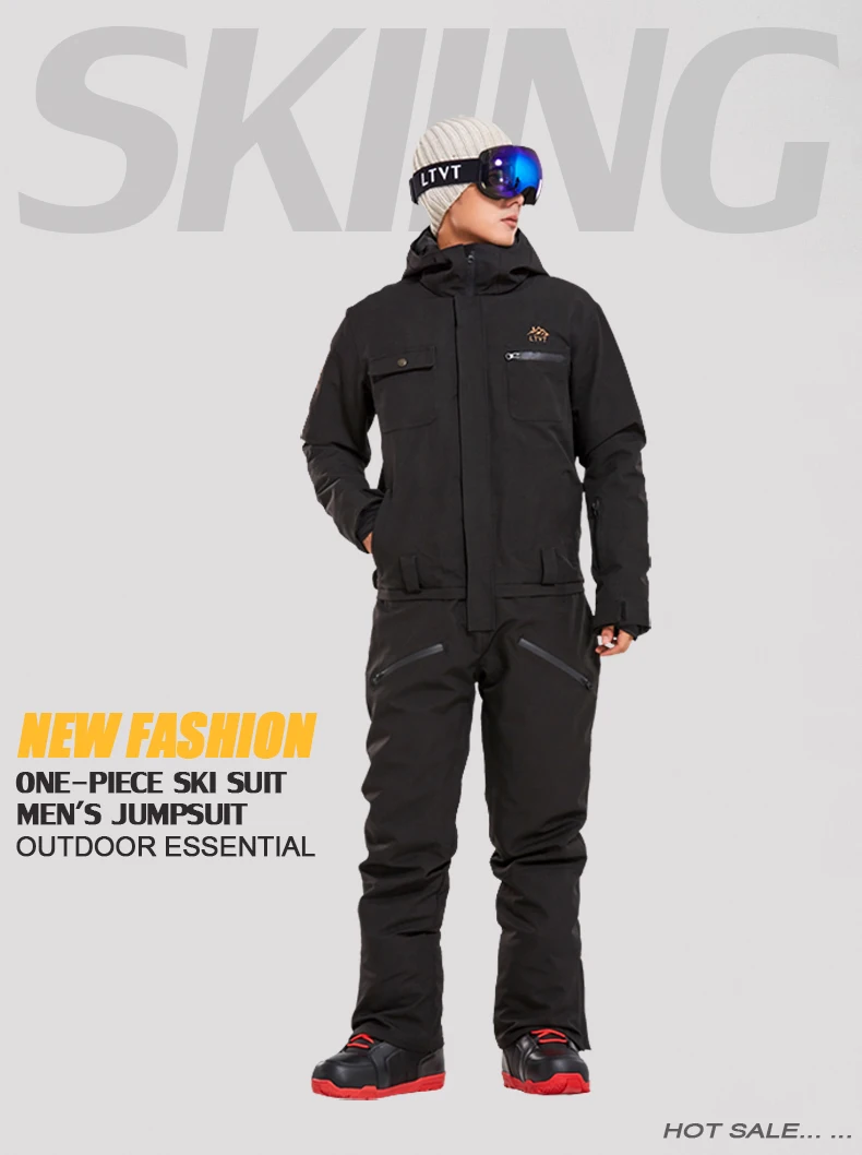 Зимний лыжный костюм для мужчин, цельный зимний комбинезон для горных лыж, водонепроницаемые толстые теплые куртки для сноуборда, штаны для сноуборда