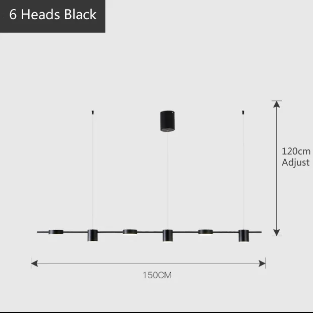 6 heads black Постмодернистские Обеденная подвесной светильник Nordic простой Обеденная лампа творческий три парик женские длинные исследование Studio со светодиодным освещением подвесные светильники - Цвет корпуса: 6 heads black