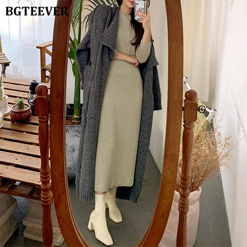 BGTEEVER Thicken Warm Loose Winter Female Open