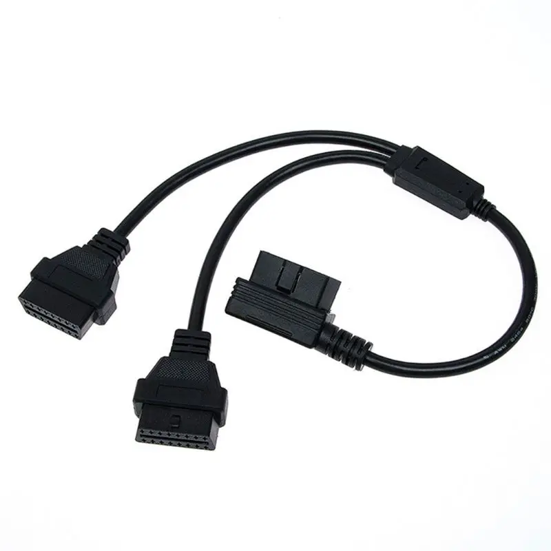 1.6ft 50 см OBD2 OBD II 16Pin сплиттер Расширение Y кабель Мужской к двойной женский