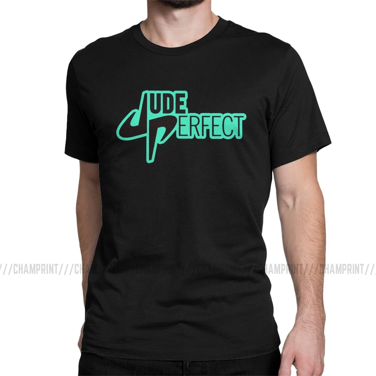 Мужские футболки Dude Perfect Merch, трендовые футболки Tyler Coby Cory Cod, спортивные футболки с ютубом и юмором, футболки с коротким рукавом из чистого хлопка - Цвет: Черный