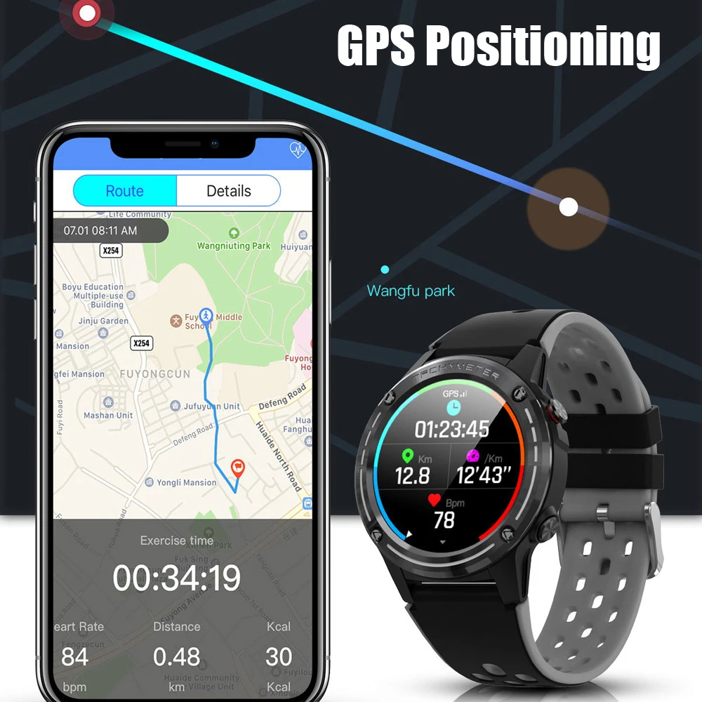US $163.00 FIMAODZ GPS Smart Watch Men Compass Altitude Bluetooth Call FitnessTracker SmartWatch IP68 Waterproof Multiple Sports Mode Watch