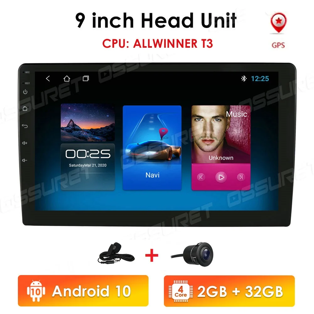 Ossuret 9 ''автомобильный Android 0 мультимедийный плеер четырехъядерный 2 din радио GPS