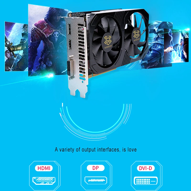  Video Card GTX1050 for NVIDIA GeForce GTX 1050 2GB GDDR5 128Bit Gaming Video Graphics Cards Desktop