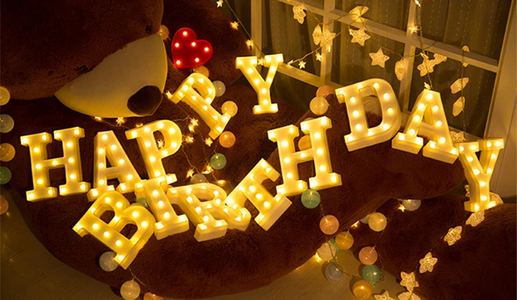 JAROWN LED Letter Light Wedding Party Birthday Christmas Decoration Home Wall Decor Proposal Decorative Valentine's Day Gift (4)