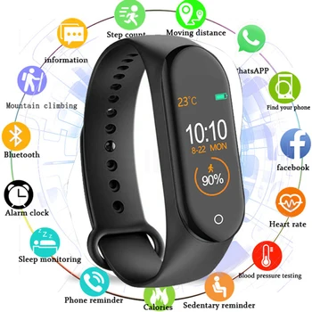 

Fetes Bracelet Men's Watch Wristband Smart Band Waterproof Sport Electronic SmartWatch Men Blood Pressure Fitness Tracker Clock