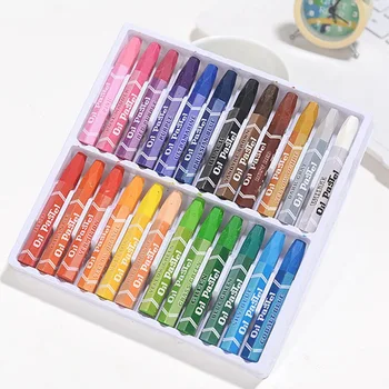 

12/18/24 Colors/Box Wax Crayon Kids Oil Painting Stick Candy Color Oil Pastel Crayon Child Safety Non-toxic