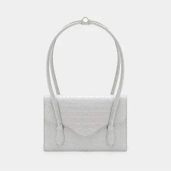 

2020 New Small Crowd Bags Shoulder Crocodile Pattern Underarm Bag Simple Big Bag Retro Handbags Small Square Bag Female Trend