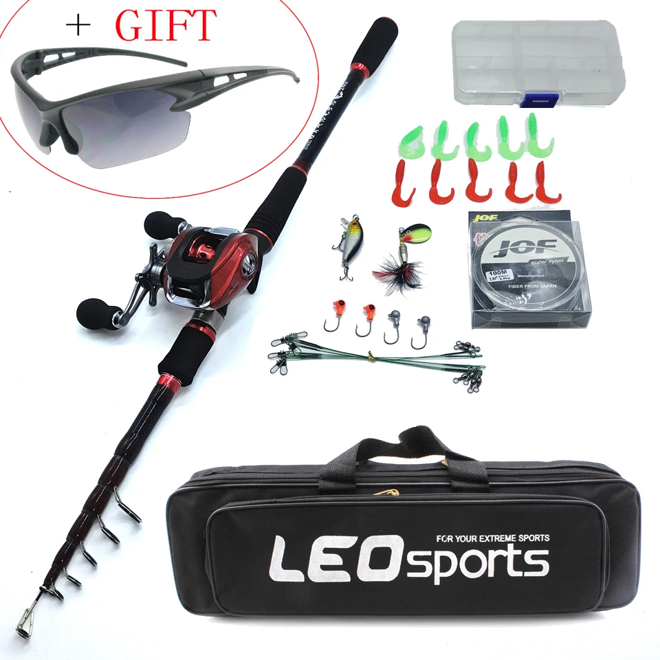 2019 NEW 1.8-2.7m fishing rod combo with casting reel bait lure box line bag portable travel rod boat rock pole fishing tackle 2019 NEW 1.8-2.7m fishing rod combo with casting reel bait lure box line bag portable travel rod boat rock pole fishing tackle