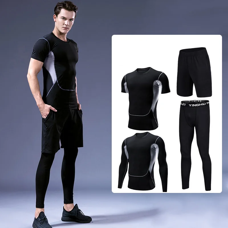

Men's Compression Sportswear Suits Gym Tights Training Clothes Workout Jogging Sports Set Running Tracksuit Dry Fit Plus Size4