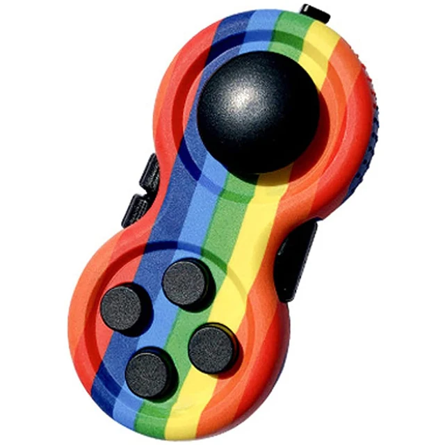 Coloful Desktop Flip Finger Fidget Pads Sensory Toy Pressure Relief Anti-Stress Handle Silicone Button Fingertip Game Toy 2