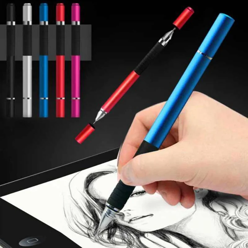 

Universal 2 in 1 Stylus Drawing Tablet Pens Capacitive Screen Touch Pen for Smart Phone Tablet Metal Stylus Pencil