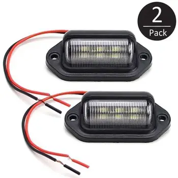 

2PCS Waterproof 6LED 12-24V License Plate Light Car Boat Truck Trailer Step Lamp Bulbs for Motorcycle Automotive