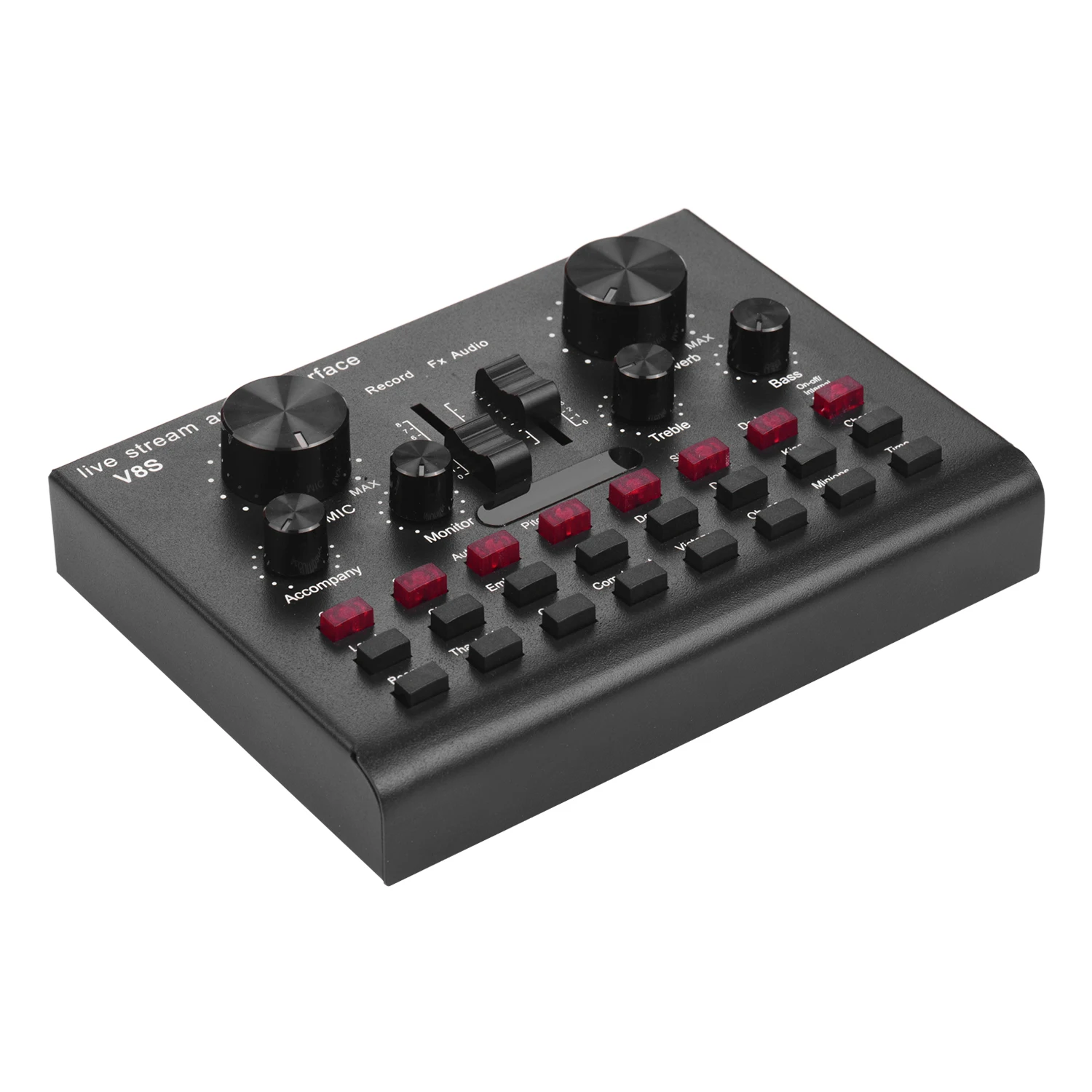 

Multifunctional Live Streaming Sound Card USB Mixer Audio for DJ Karaoke Adjustable Volume BT Connection for Recording Hosting