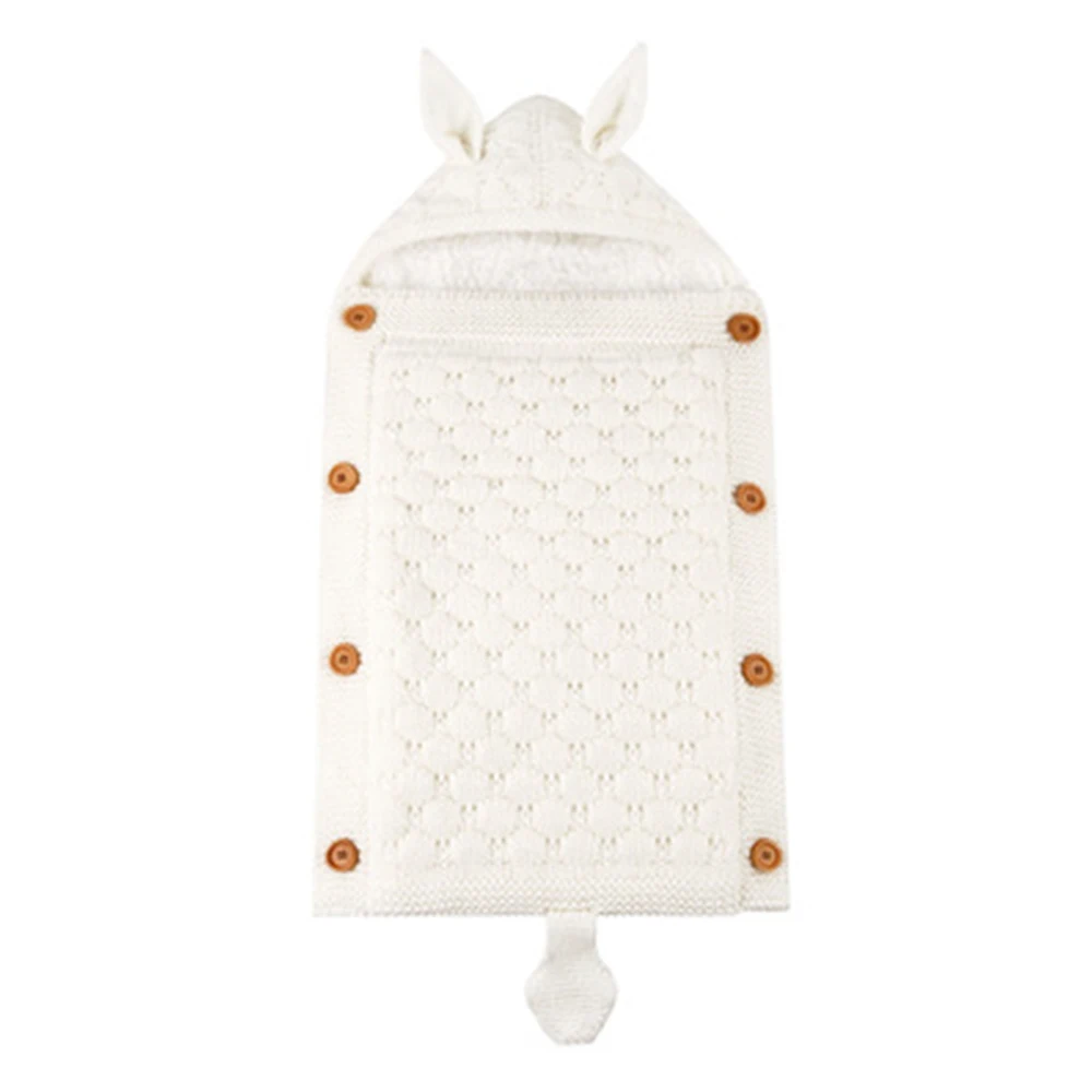 Новое Модное детское одеяло для новорожденных, вязанное крючком зимнее теплое Пеленальное Одеяло, спальные мешки - Цвет: Белый