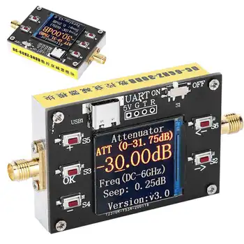 

Digital Attenuator DC-6G Digital Program-Controlled Attenuator Module CNC TFT Display Step 0.25DB 30DB