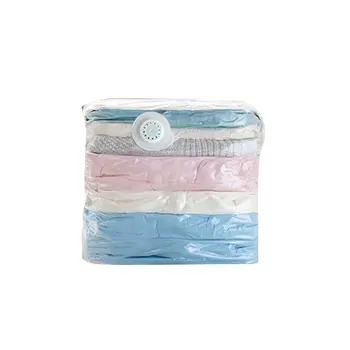 

2pcs Vacuum Seal Compressed Travel Bag Transparent Foldable Clothing Finishing Home Organizer Storage Bag