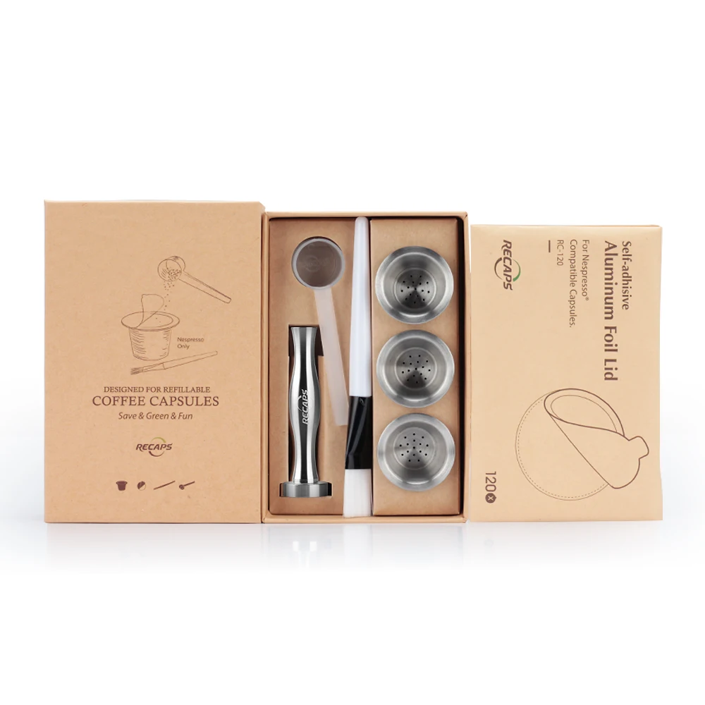 Перезаправляемые подставки для кофе из нержавеющей стали кофемашины Nespresso