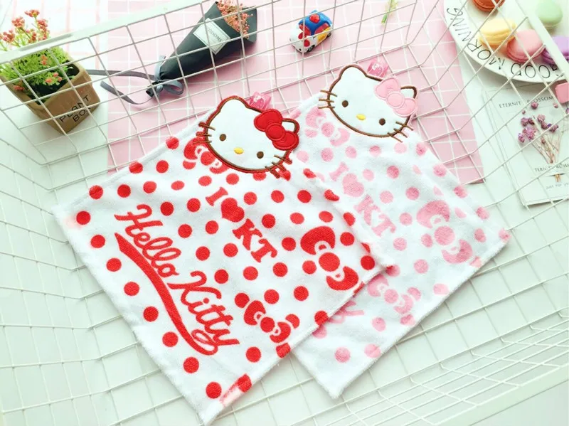 Hello kitty высокое качество полотенце для рук хлопок полотенце для лица с вышивкой простые мягкие детские полотенца салфетки Toalla De Cara