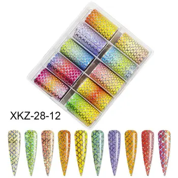 

Leopard Print Serpentine Starry sky Rainbow unicorn Transfer Paper Foil Stickers Nail Art Set Holographic Design Decoration