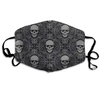 

Unisex Print Mouth Mask - Cool Skull Seamless Graphics Polyester Anti-dust Mouth-Muffle - Fashion Washed Reusable Face Masks for