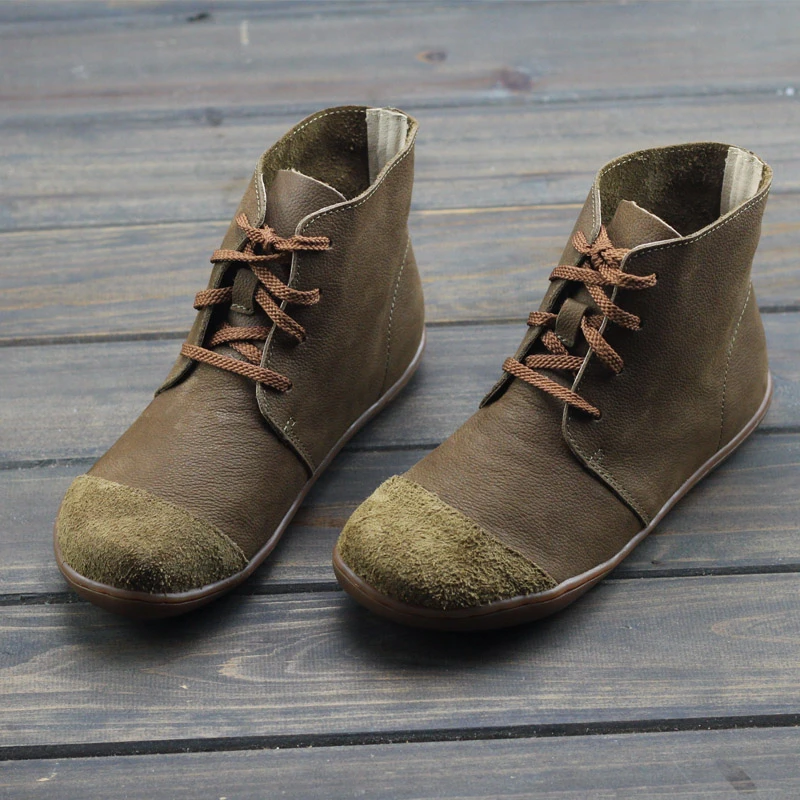 

Women winter boots genuine leather casual ankle Boots Comfortable quality soft handmade flat Shoes boots 2019 winter