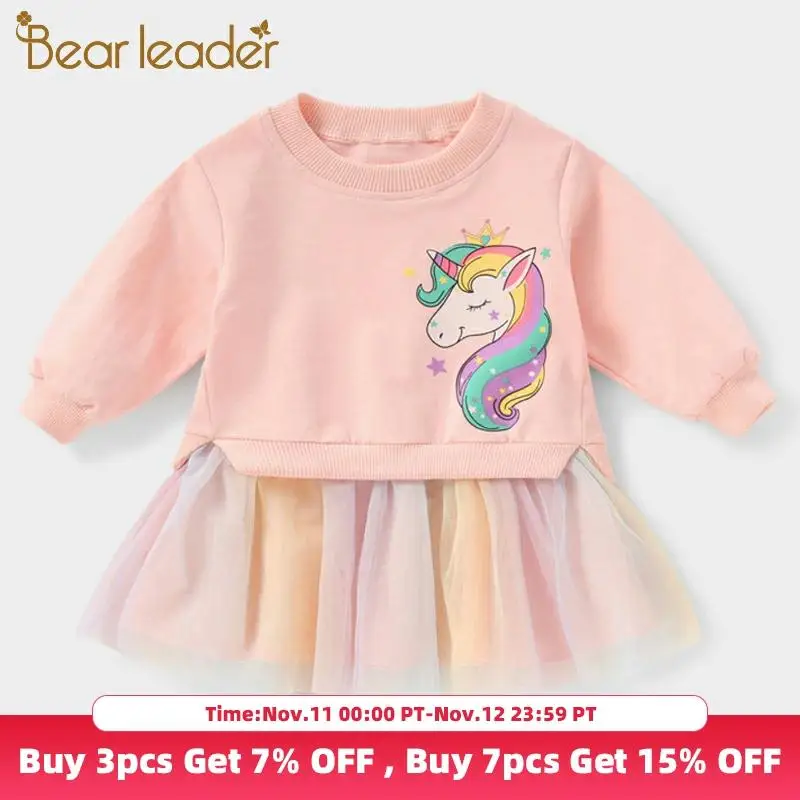 

Bear Leader Girls Lace Elegant Dresses 2020 New Fashion Autumn Party Costumes Children Princess Outfits Sweet Vestidos 3 7 Years