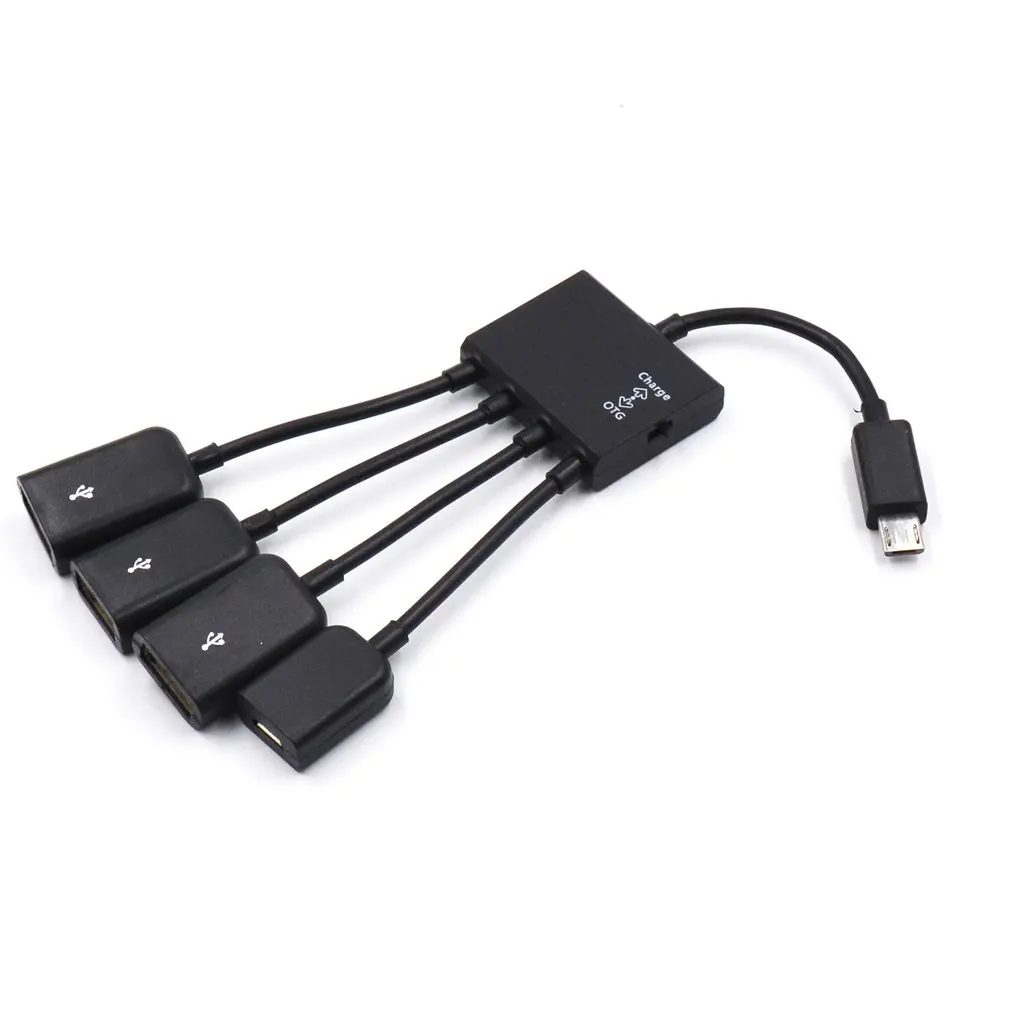 

vovotrade 4 In 1 Micro USB Power Charging Host OTG Hub Adapter Cable For most Android models Drop Shipping