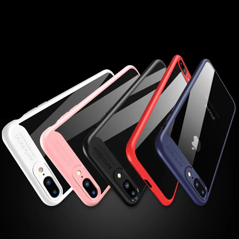 

Cong Fee Hard PC with Soft TPU phone case Fashion Slim Colorful Frame phone case for iphone X XR XS MAX 6 7S 8Plus