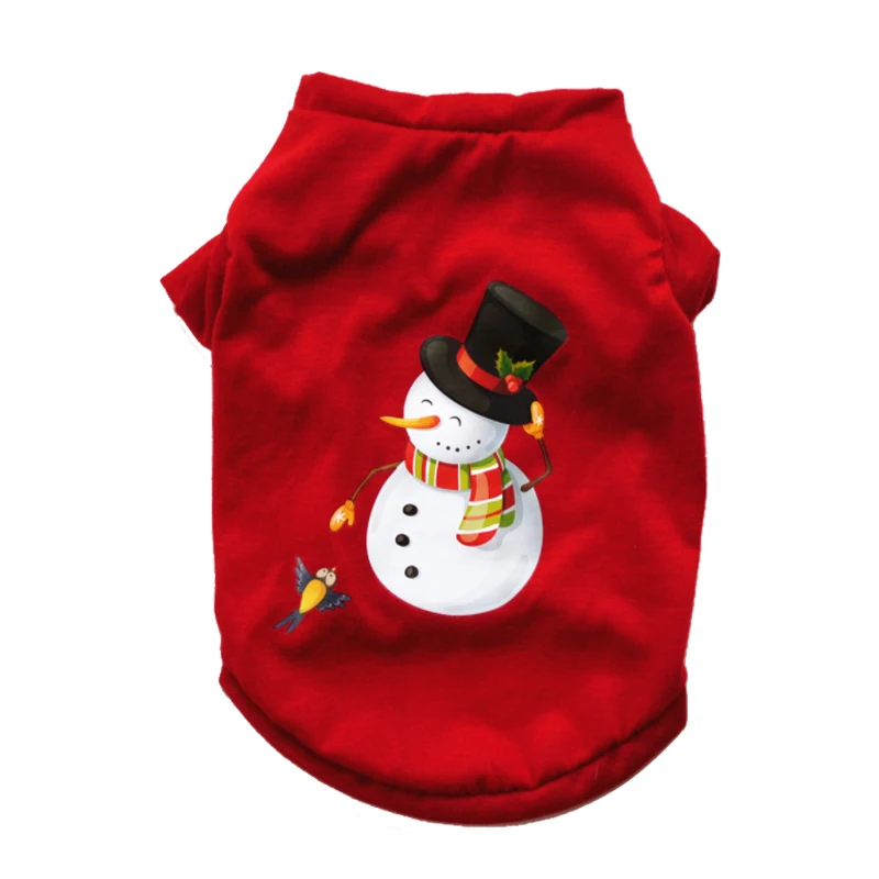 Red Snowman Рождественский Маковый костюм для собаки, Санта-лось, зимняя Милая Рождественская елка, милый свитер с оленем, толстовки, Одежда для питомцев, кошек, пуловер, костюм - Цвет: Red Snowman