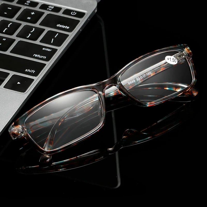 Rectangular Glasses Frame Reading Female Men Women Presbyopia Anti-blue Light Glasses Diopter Hyperopia Prescription Glasses