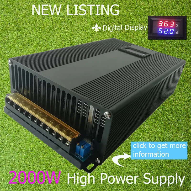 2000W DC 0-24V 36V 48V 50V 60V 70V 80V Switching big power supply digital SMPS moter transformer AC-DC source