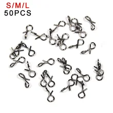 50pcs Fly Fishing Snap Hooks Links Connectors Quick Change Snap Hooks 6/8/10mm Stainless Steel Fish Tackle Pesca Iscas Tools