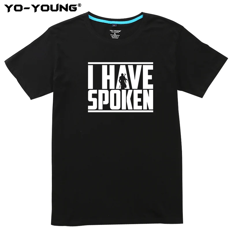 Yo-Young, мужские футболки, новинка, Звездные войны, футболки с надписью «I Have Spoken», г., г., повседневный топ из чесаного хлопка, мужские футболки