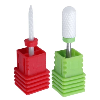 

2x Ceramic Nail Drill Bit Shank Pedicure Rotary File Tool,BT003-C & BT009-F