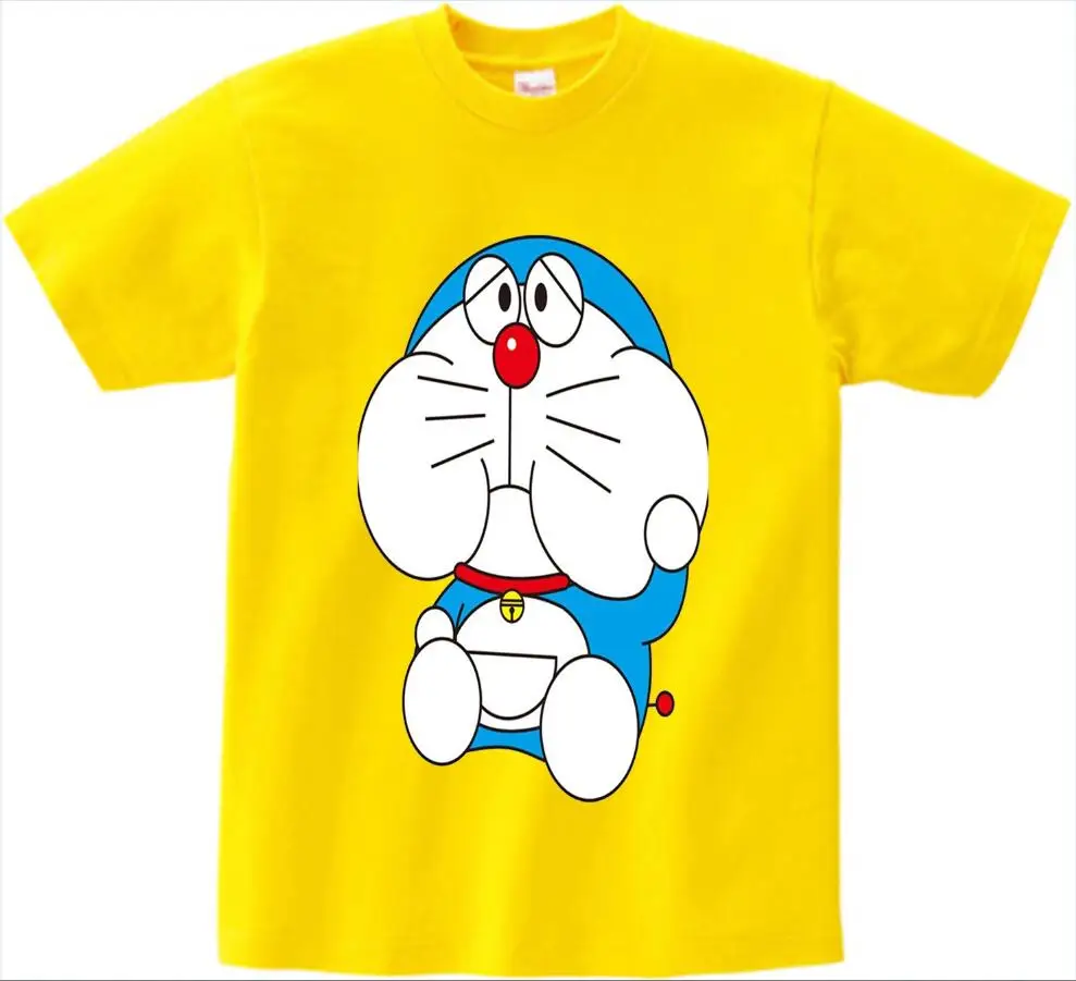 yellow childreTshirt Детская футболка детская футболка с рисунком японского аниме для мальчиков г. Новая футболка с дораэмоном летние футболки с короткими рукавами для девочек, топы - Цвет: yellow childreTshirt