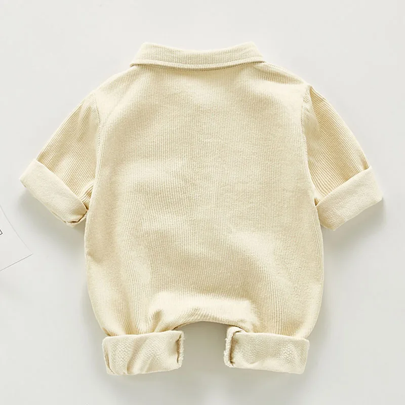 Newborn Boys Girls Corduroy Jumpsuits Clothes Spring Autumn Baby Boys Girls Rompers Long Sleeve 0-3Yrs