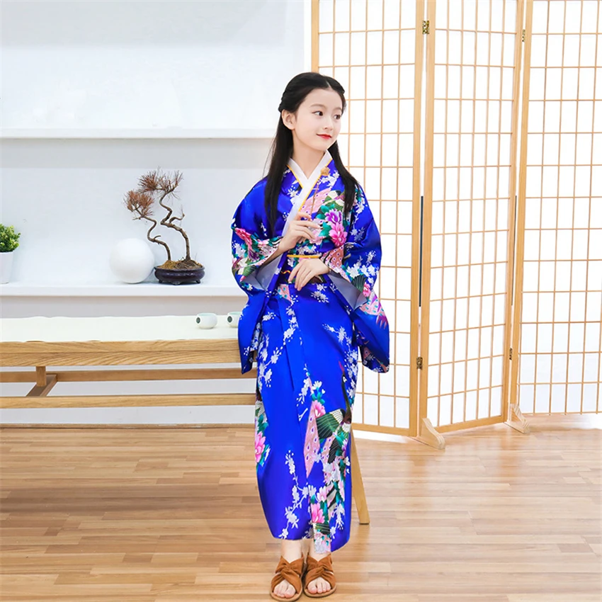 Японское кимоно для девочек азиатское платье модная одежда Традиционная
